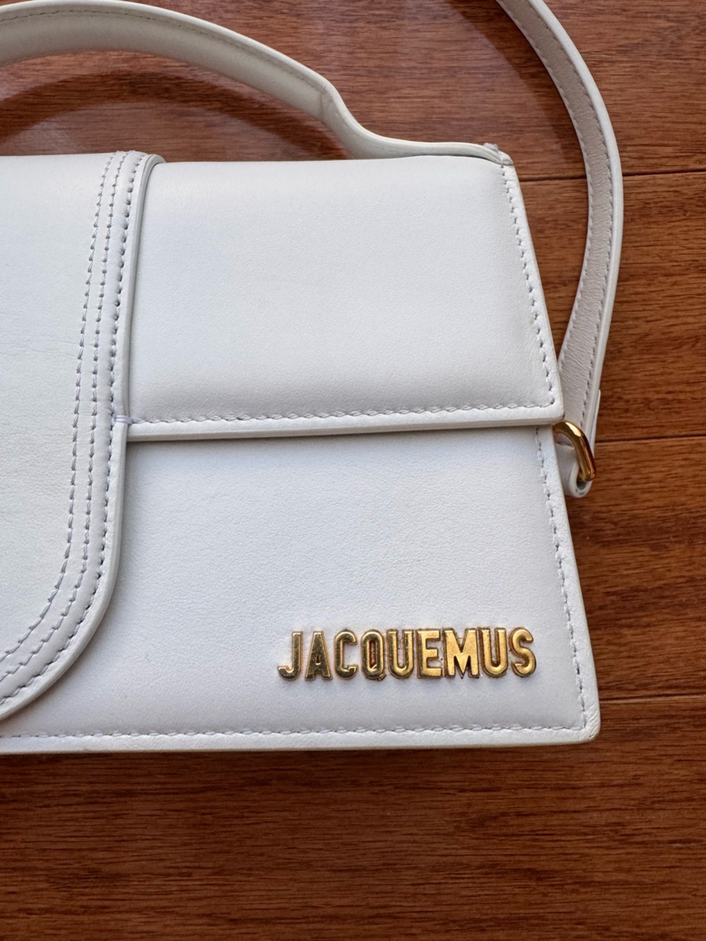 Jacquemus Le Grand Bambino Leather Top-Handle Bag White - Picture 9 of 17